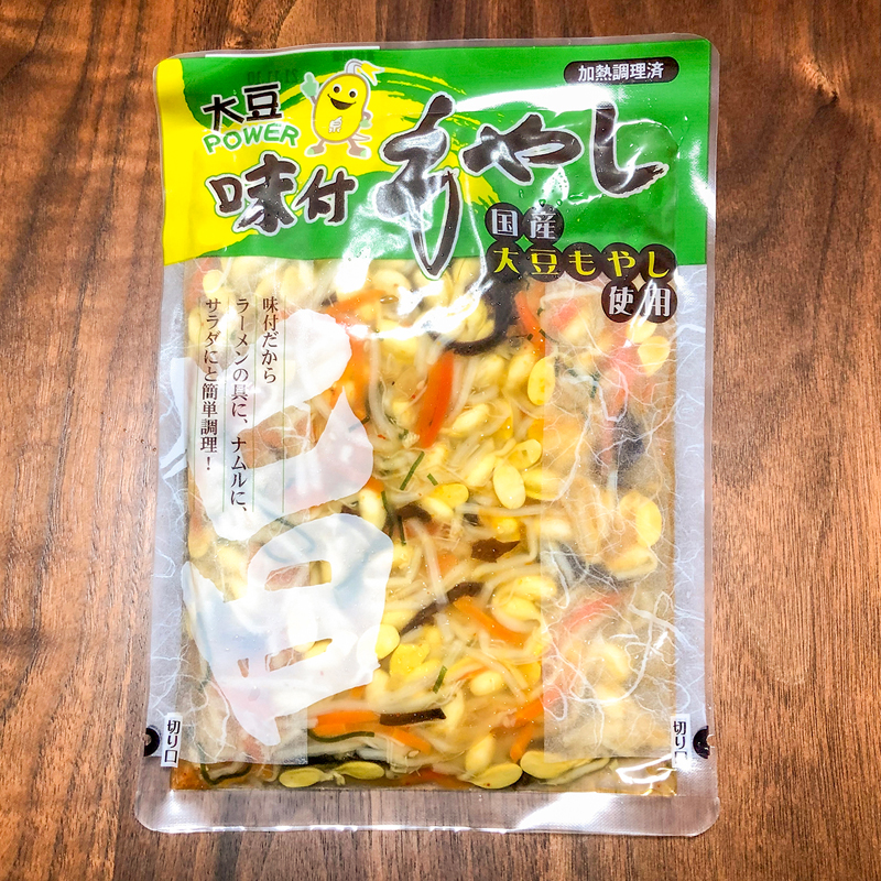 カルディの味付もやしパッケージ